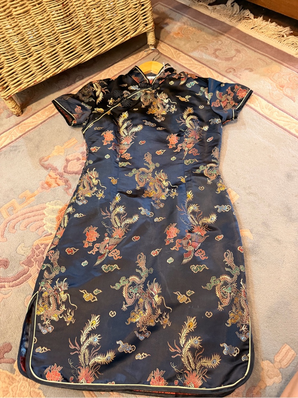 Black Dragon Brocade Cheongsam Dress